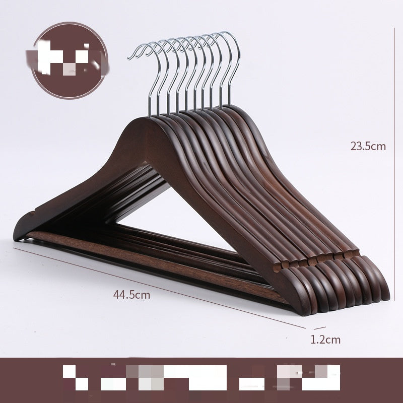 Set 20 Colgadores De Madera Ganchos Para Ropa Marrón 44.5cm
