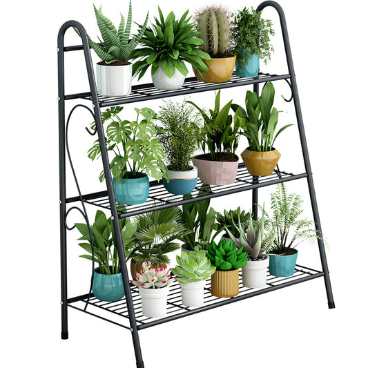 Soporte Para Macetas Estante Jardinera Plantas Metal Gris