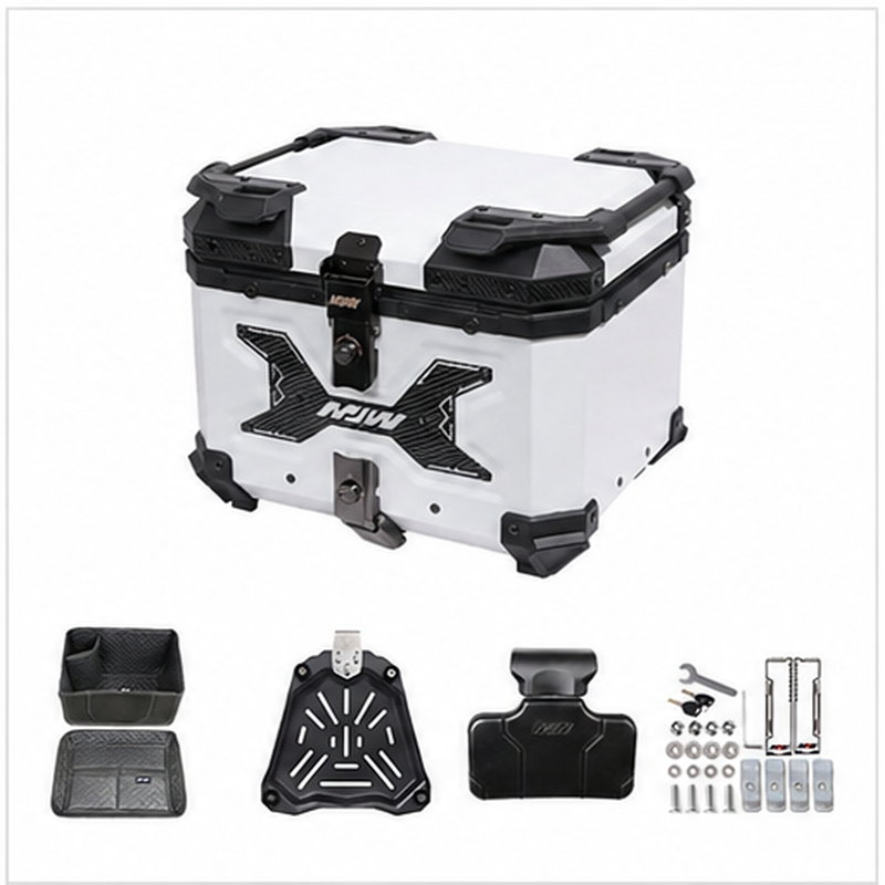 Maleta De Motos MJW Aleacion De Aluminio 45L + Respaldo